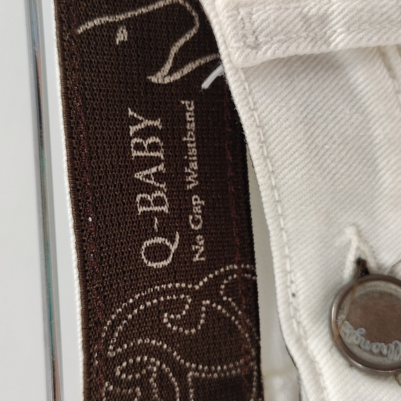 Wrangler Q-baby Altered Crop Denim Jeans Size 7 8 White No Gap Waist - Picture 4 of 10